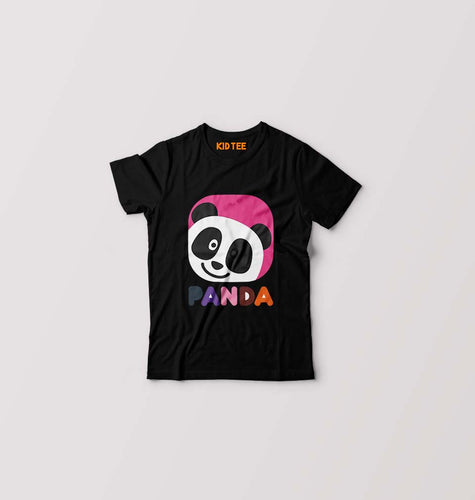 Panda Kids T-Shirt for Boy/Girl-Black-Ektarfa.online