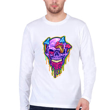 Load image into Gallery viewer, Trippy Psychedelic Skull Full Sleeves T-Shirt for Men-White-Ektarfa.online
