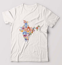 Load image into Gallery viewer, India T-Shirt for Men-S(38 Inches)-White-Ektarfa.online
