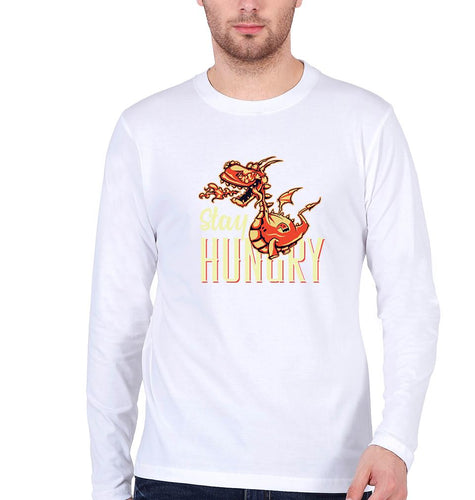 Hungry Dragon Full Sleeves T-Shirt for Men-White-Ektarfa.online