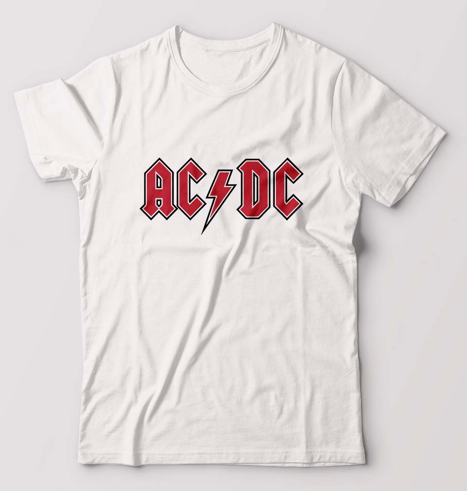 ACDC T-Shirt for Men-S(38 Inches)-White-Ektarfa.online