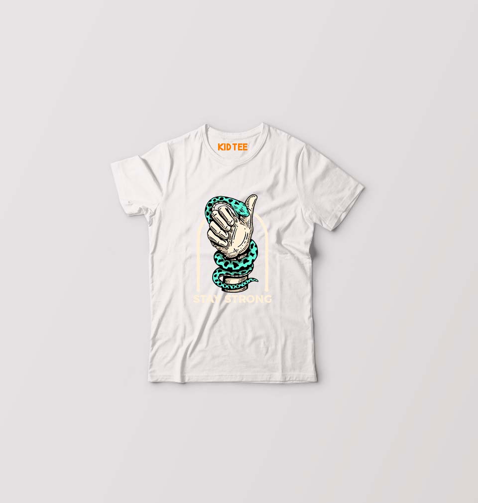 Stay Strong Kids T-Shirt for Boy/Girl-0-1 Year(20 Inches)-White-Ektarfa.online