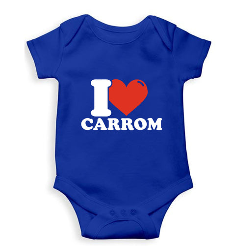 I Love Carrom Kids Romper For Baby Boy/Girl-0-5 Months(18 Inches)-Royal Blue-Ektarfa.online