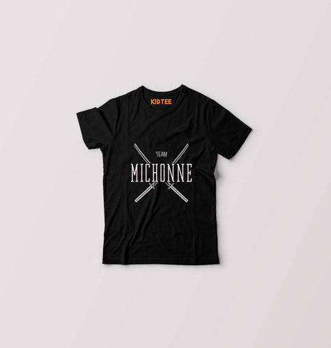 Team Michonne Kids T-Shirt for Boy/Girl-Black-Ektarfa.online