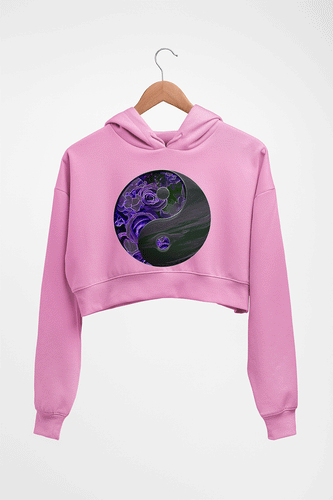 Yin Yang Crop HOODIE FOR WOMEN-Light Baby Pink-Ektarfa.online