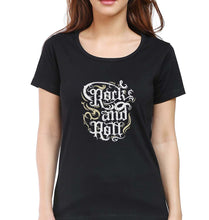 Load image into Gallery viewer, Rock and Roll T-Shirt for Women-Black-Ektarfa.online
