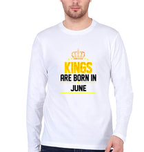 Load image into Gallery viewer, Kings Are Born In June Full Sleeves T-Shirt for Men-White-Ektarfa.online
