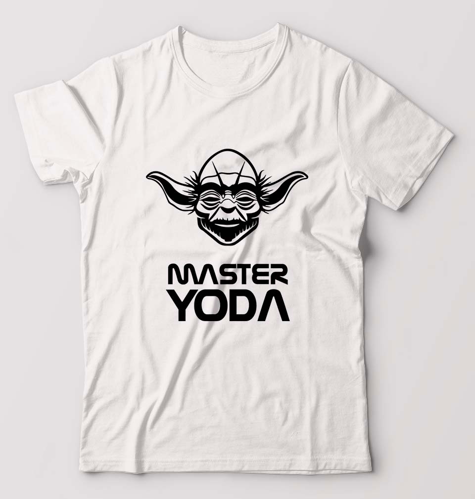Yoda Star Wars T-Shirt for Men-S(38 Inches)-White-Ektarfa.online