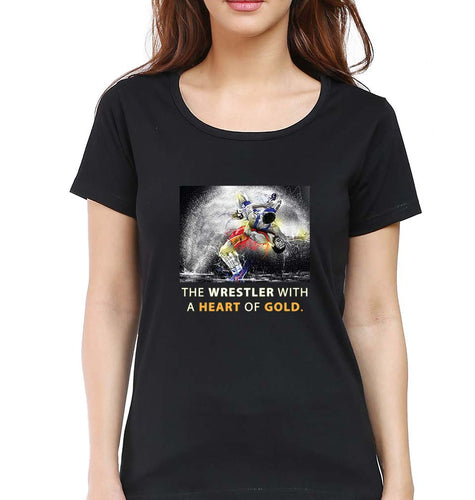 Yogeshwar Dutt T-Shirt for Women-Black-Ektarfa.online