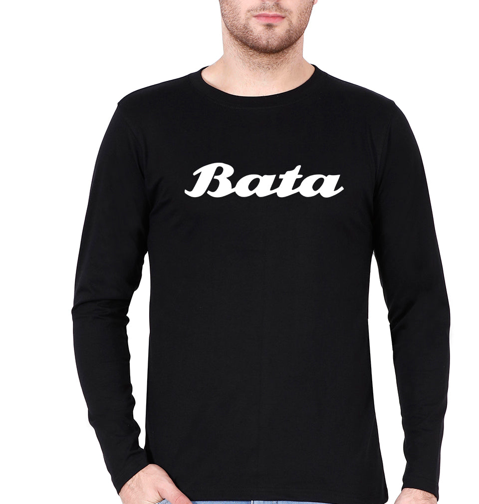 Bata Full Sleeves T-Shirt for Men-S(38 Inches)-Black-Ektarfa.online