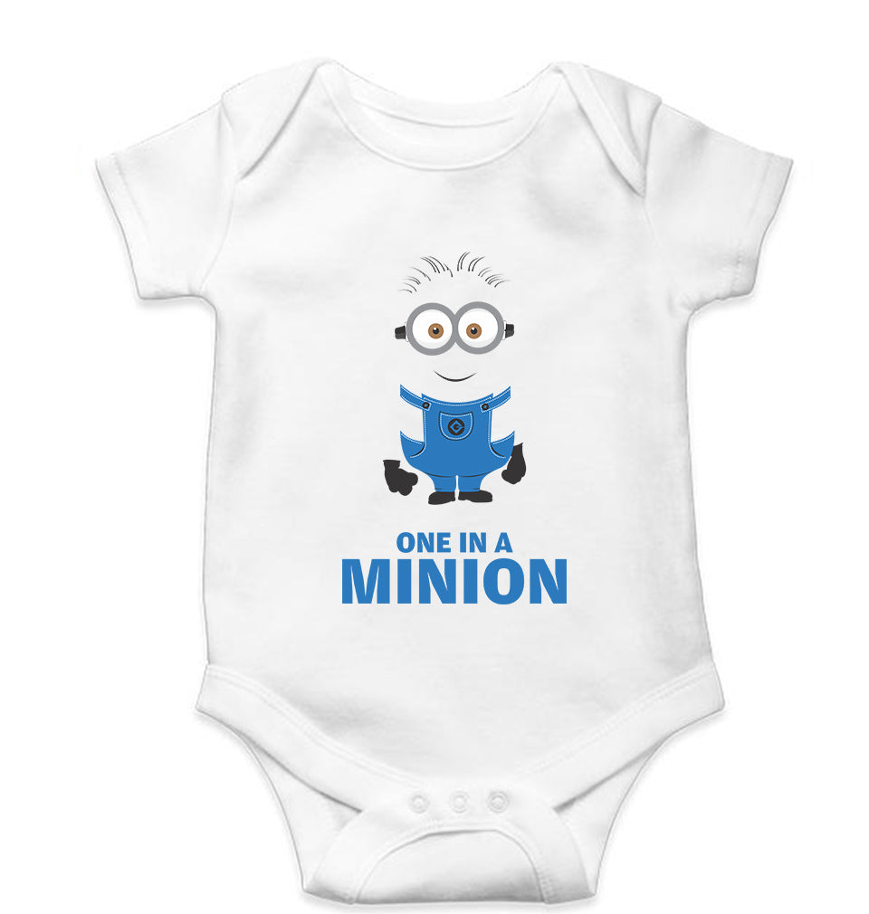 Minion Kids Romper For Baby Boy/Girl-0-5 Months(18 Inches)-White-Ektarfa.online