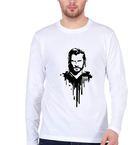 Thor Superhero Full Sleeves T-Shirt for Men-White-Ektarfa.online