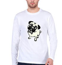 Load image into Gallery viewer, Pug Dog Full Sleeves T-Shirt for Men-S(38 Inches)-White-Ektarfa.online
