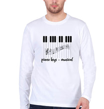 Load image into Gallery viewer, Piano Full Sleeves T-Shirt for Men-White-Ektarfa.online
