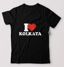 Load image into Gallery viewer, I Love Kolkata T-Shirt for Men-S(38 Inches)-Black-Ektarfa.online
