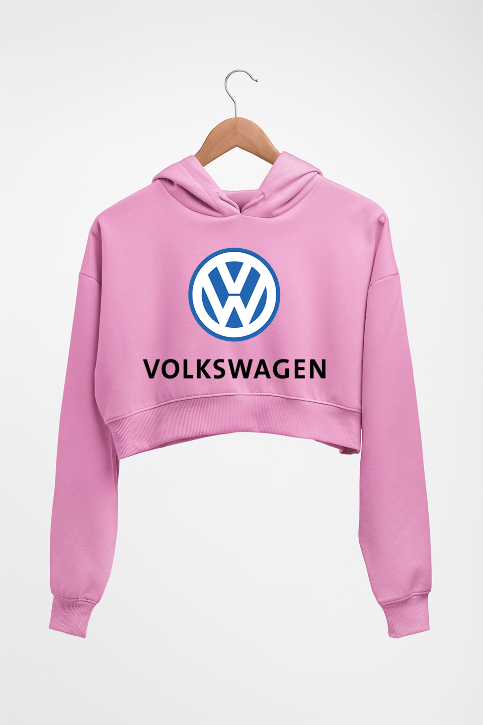 Volkswagen Crop HOODIE FOR WOMEN-Light Baby Pink-Ektarfa.online