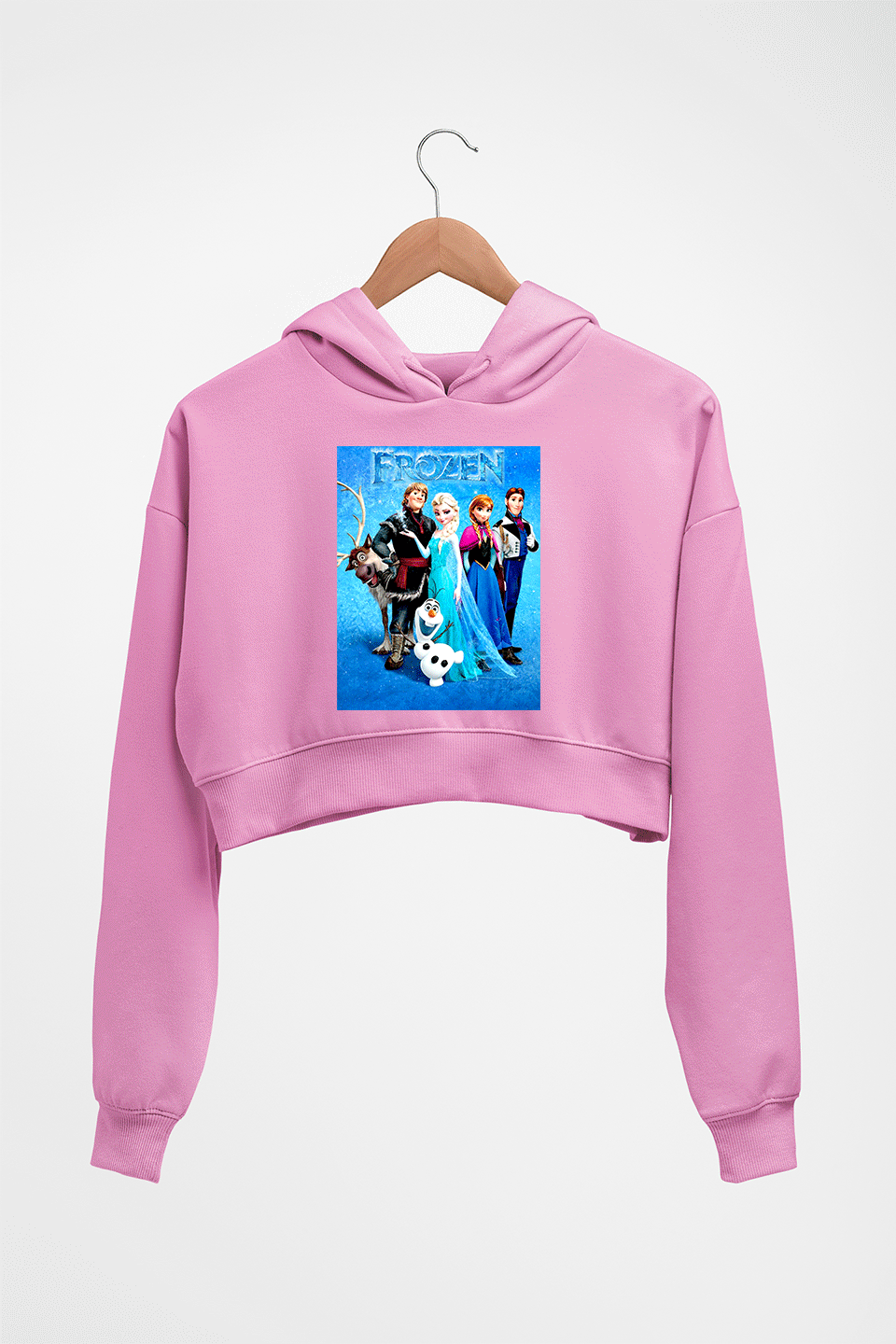 Frozen Crop HOODIE FOR WOMEN-Light Baby Pink-Ektarfa.online