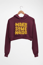 Load image into Gallery viewer, Make Some Noise Crop HOODIE FOR WOMEN-Maroon-Ektarfa.online
