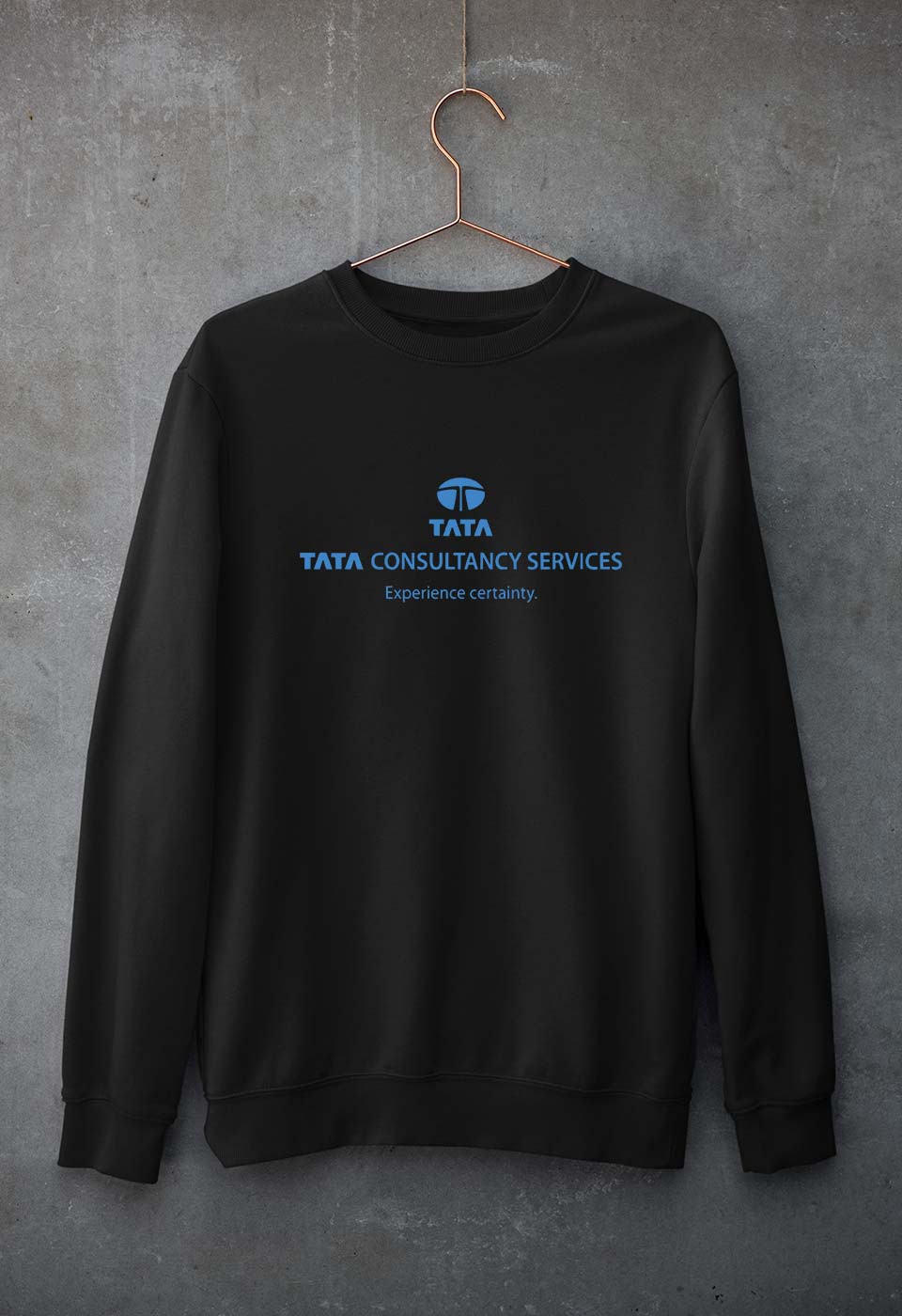 TCS Unisex Sweatshirt for Men/Women-S(40 Inches)-Black-Ektarfa.online