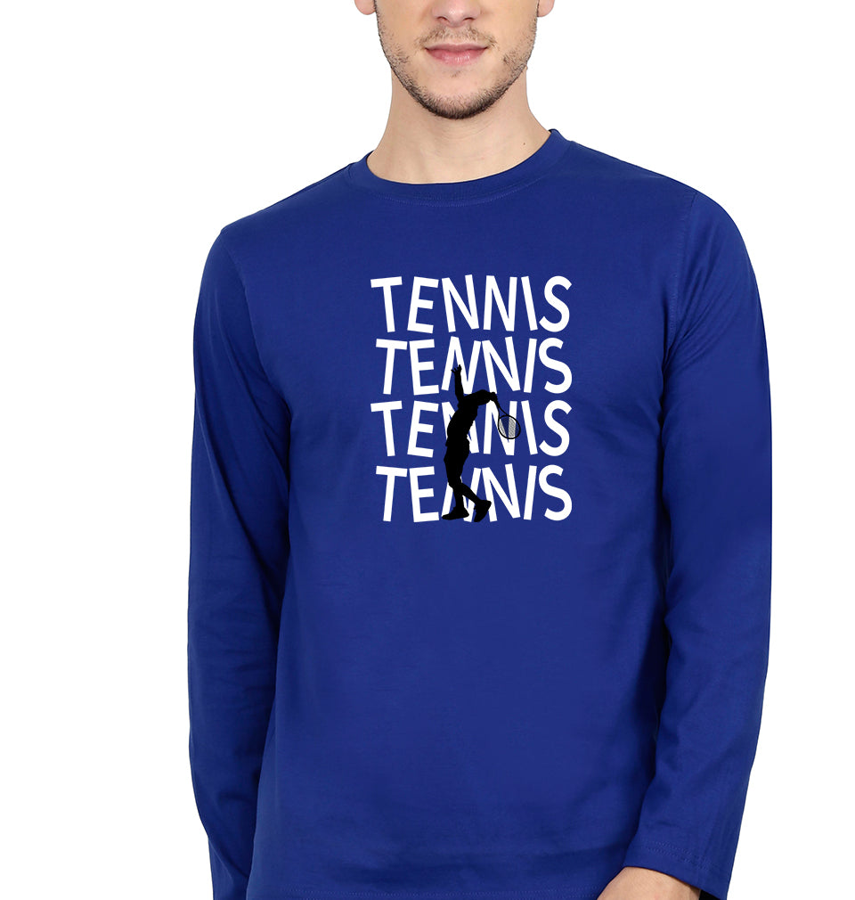 Tennis Full Sleeves T-Shirt for Men-Royal Blue-Ektarfa.online