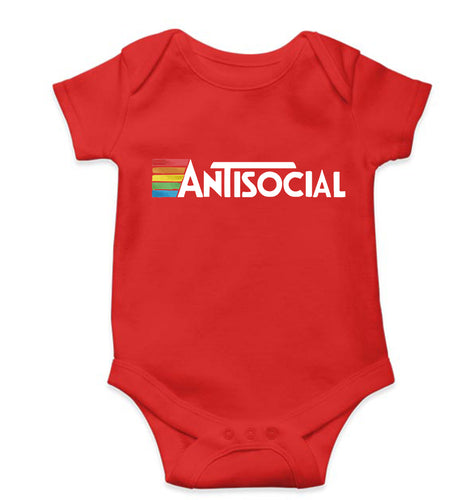 AntiSocial Kids Romper For Baby Boy/Girl-Red-Ektarfa.online