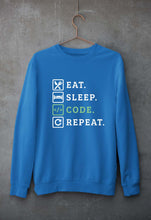 Load image into Gallery viewer, Eat Sleep Code Repeat Unisex Sweatshirt for Men/Women-Royal Blue-Ektarfa.online
