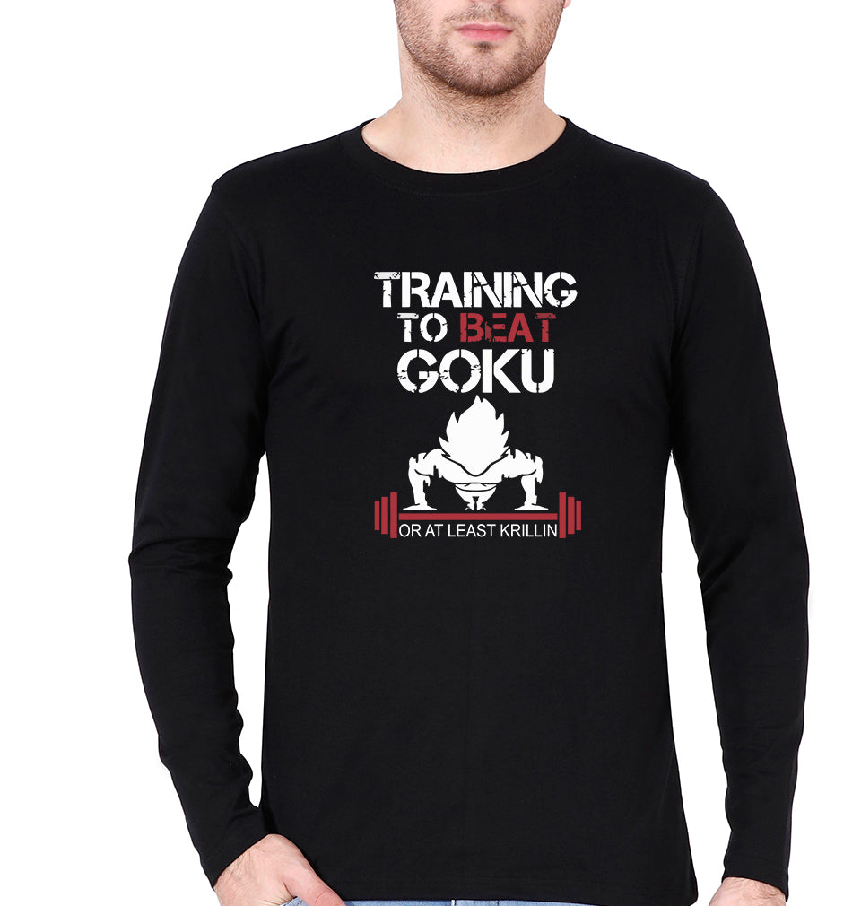 Goku Gym Full Sleeves T-Shirt for Men-S(38 Inches)-Black-Ektarfa.online