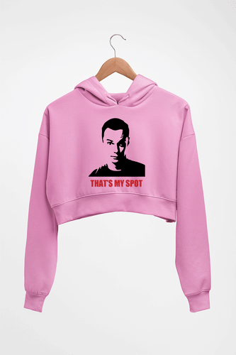 Sheldon Cooper That's My Spot Crop HOODIE FOR WOMEN-Light Baby Pink-Ektarfa.online