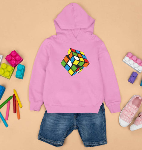 Rubik's Cube Kids Hoodie for Boy/Girl-1-2 Years(24 Inches)-Light Baby Pink-Ektarfa.online