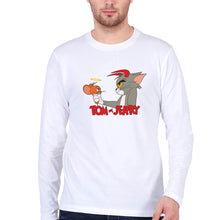 Load image into Gallery viewer, Tom and Jerry Full Sleeves T-Shirt for Men-S(38 Inches)-White-Ektarfa.online
