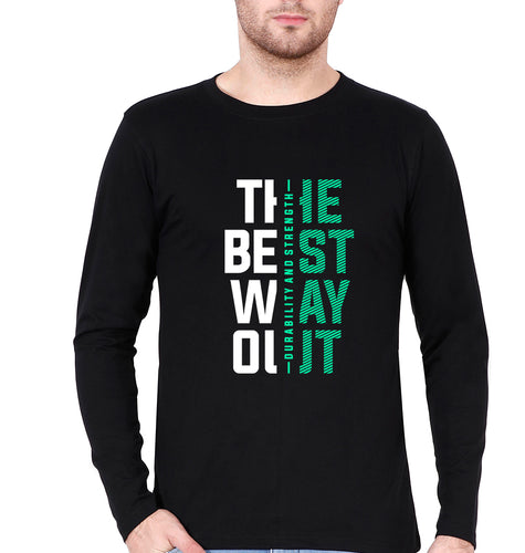 The Best Way Full Sleeves T-Shirt for Men-Black-Ektarfa.online