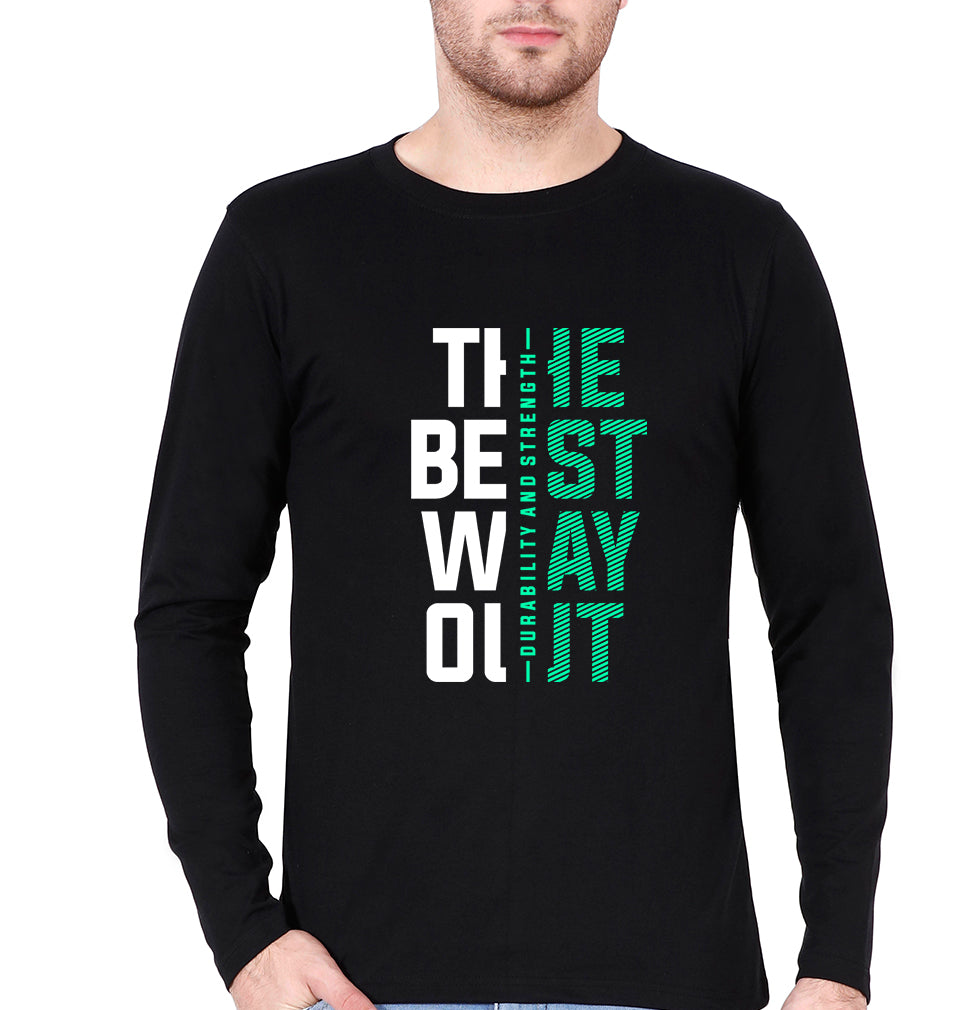 The Best Way Full Sleeves T-Shirt for Men-S(38 Inches)-Black-Ektarfa.online