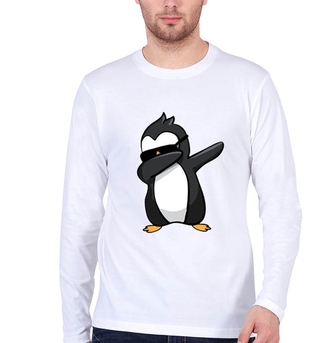 Dab Penguin Full Sleeves T-Shirt for Men-White-Ektarfa.online