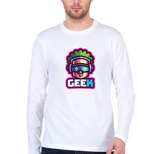 Load image into Gallery viewer, Geek Full Sleeves T-Shirt for Men-White-Ektarfa.online
