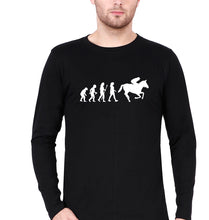 Load image into Gallery viewer, Horse Riding Full Sleeves T-Shirt for Men-Black-Ektarfa.online
