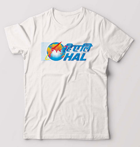 Hindustan Aeronautics Limited (HAL) T-Shirt for Men-S(38 Inches)-White-Ektarfa.online