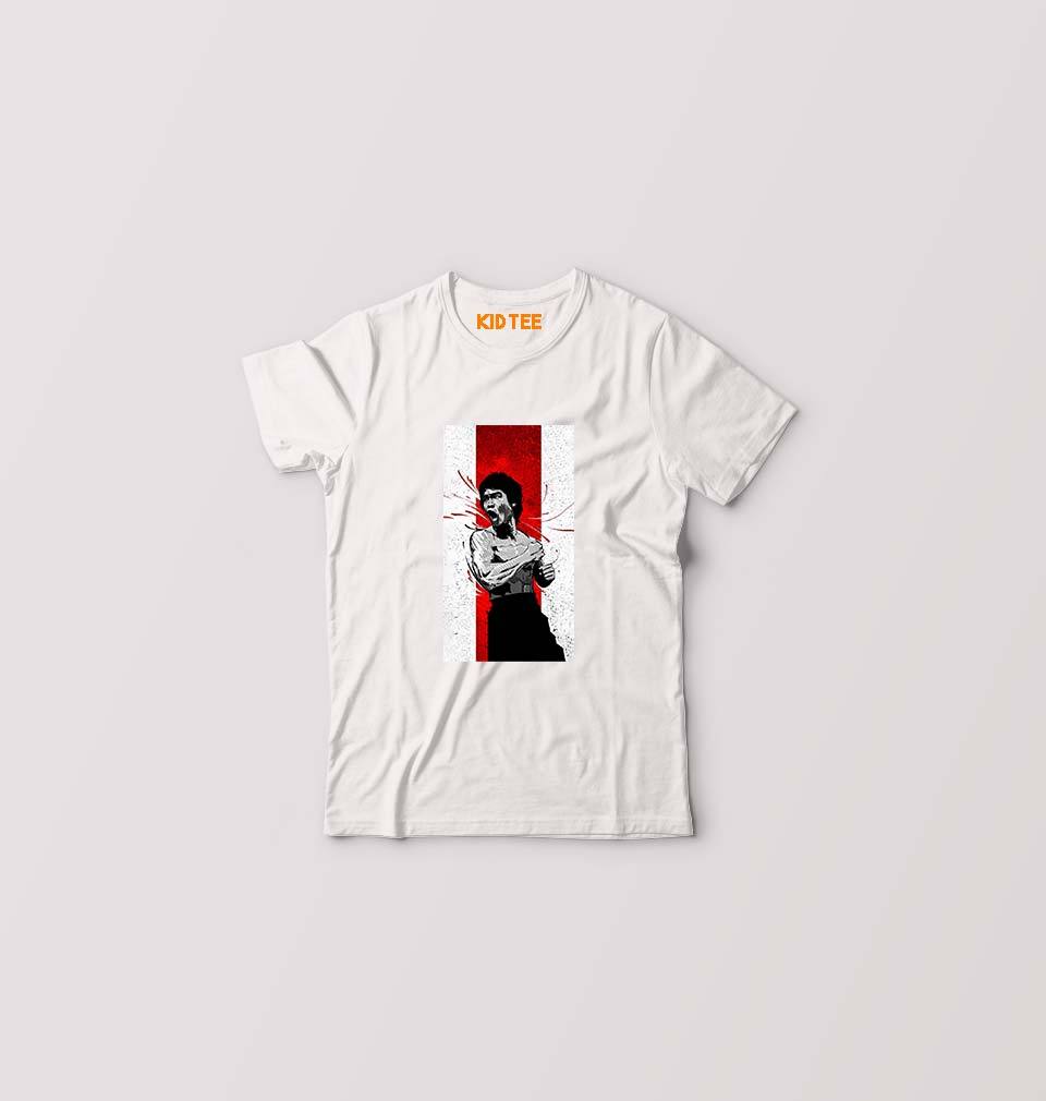 Bruce Lee Kids T-Shirt for Boy/Girl-0-1 Year(20 Inches)-White-Ektarfa.online