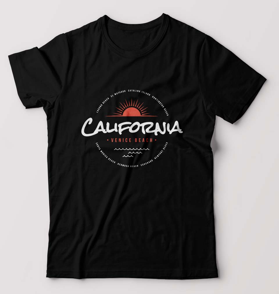 California T-Shirt for Men-S(38 Inches)-Black-Ektarfa.online