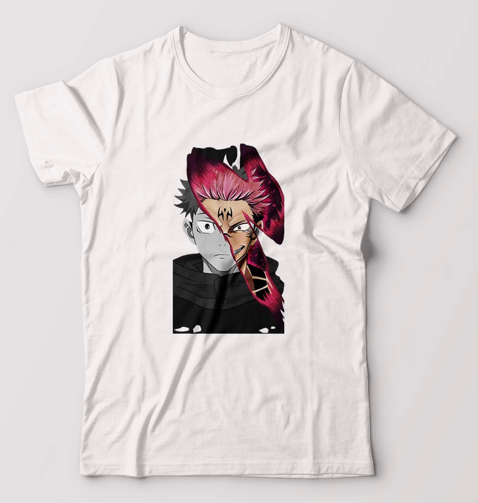 Sukuna Anime T-Shirt for Men-White-Ektarfa.online