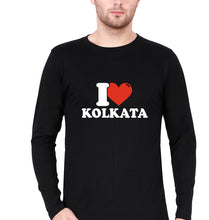 Load image into Gallery viewer, I Love Kolkata T Full Sleeves T-Shirt for Men-Black-Ektarfa.online
