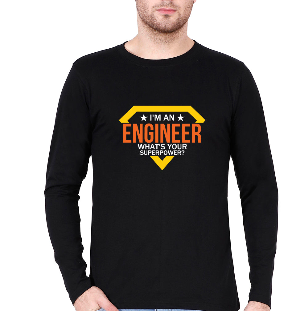 Engineer Full Sleeves T-Shirt for Men-Black-Ektarfa.online