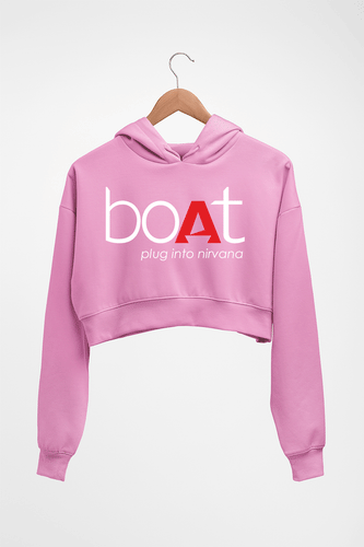 Boat Crop HOODIE FOR WOMEN-Light Baby Pink-Ektarfa.online