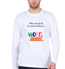 Load image into Gallery viewer, Nope Full Sleeves T-Shirt for Men-White-Ektarfa.online
