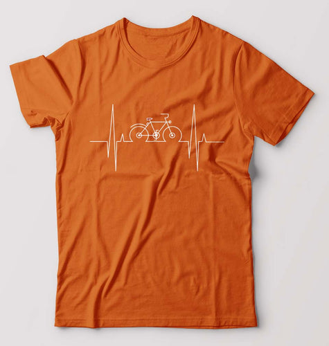 Cycling T-Shirt for Men-S(38 Inches)-Orange-Ektarfa.online