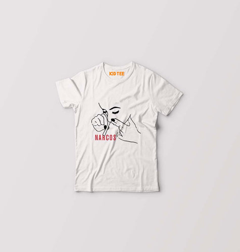 Narcos Drugs Kids T-Shirt for Boy/Girl-White-Ektarfa.online
