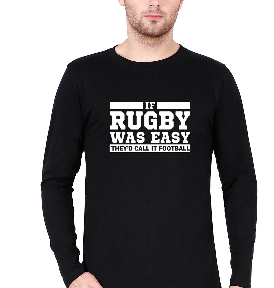 Rugby Full Sleeves T-Shirt for Men-Black-Ektarfa.online