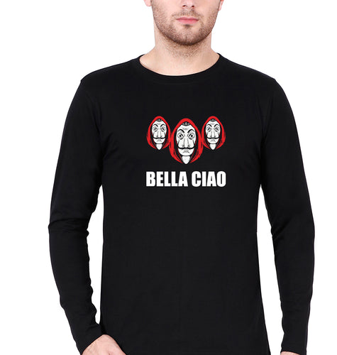 Money Heist Bella Ciao Full Sleeves T-Shirt for Men-Black-Ektarfa.online