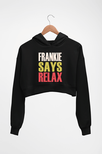 Frankie Says Relax Friends Crop HOODIE FOR WOMEN-Black-Ektarfa.online