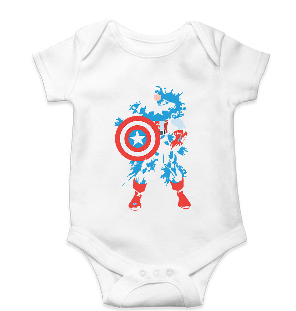 Captain America Superhero Kids Romper For Baby Boy/Girl-White-Ektarfa.online