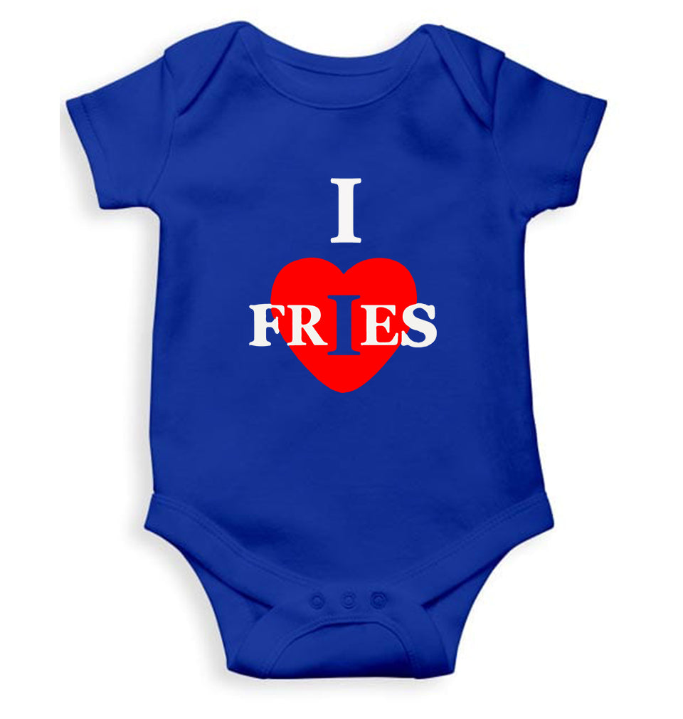 I Love Fries Kids Romper For Baby Boy/Girl-0-5 Months(18 Inches)-Royal Blue-Ektarfa.online